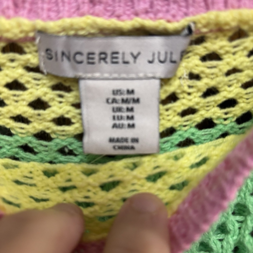 Sincerely, Jules Women's Boho Crochet Cropped Sweater Long Sleeves, Y2K Festival - Picture 3 of 8